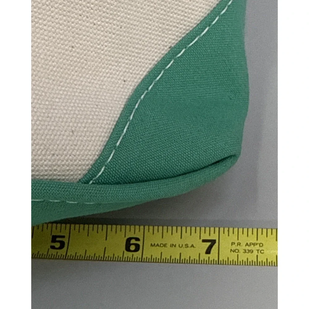 Vintage‎ 80s LL Bean Boat And Tote Canvas Bag Green Straps Green Tag Large 17x14